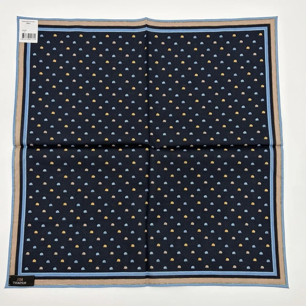 Jim Thompson 100% Cotton Elephant Handkerchief/Bandana Pocket Square